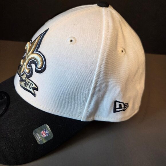 New Orleans Saints Embroidered Hat New Era 39 Thirty Off-White/Black M/L - Picture 2 of 12